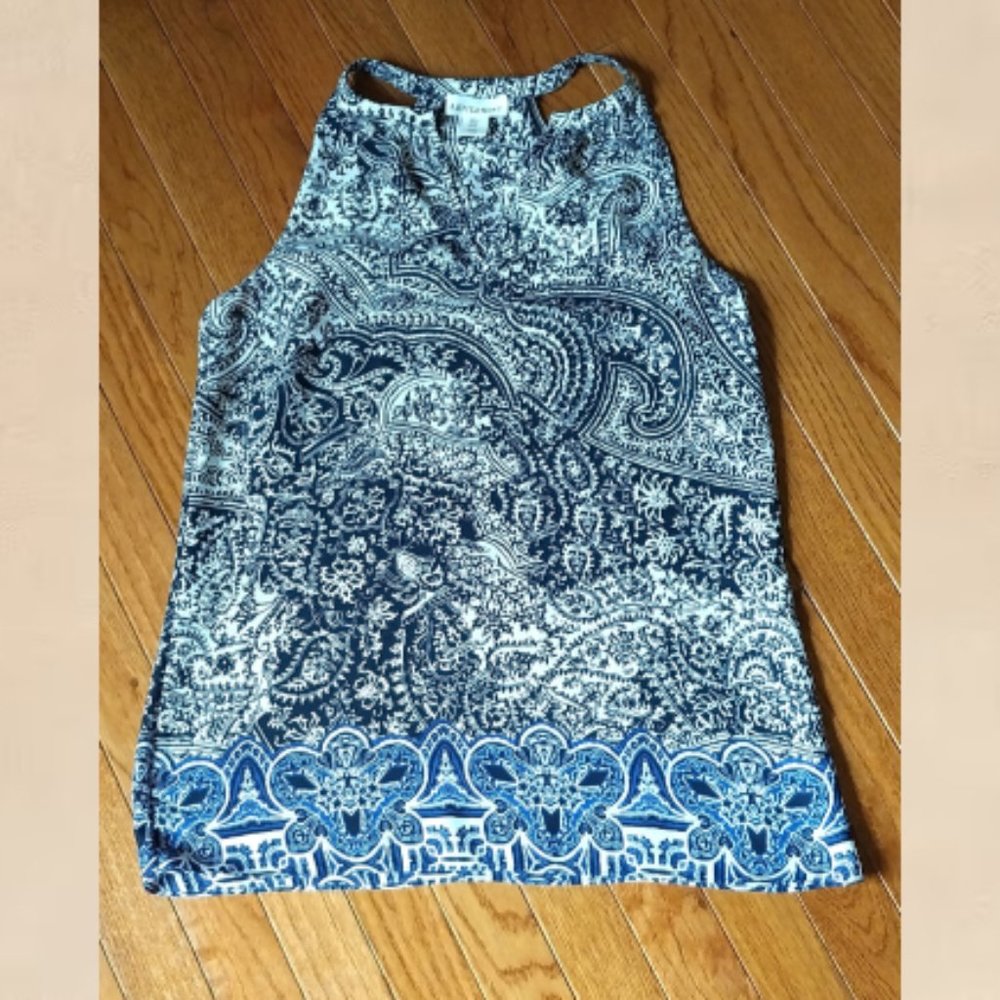 Artisan NY Paisley Cami Tank Top Casual Vacation Beach Boho Dressy Work Travel